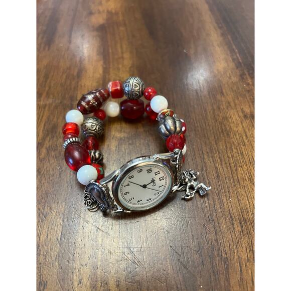 Beaded legacy red beads watch - Picture 1 of 3
